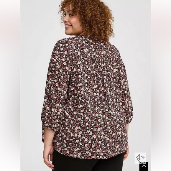 Torrid Long Sleeve Pleated Blouse - Picture 2 of 7